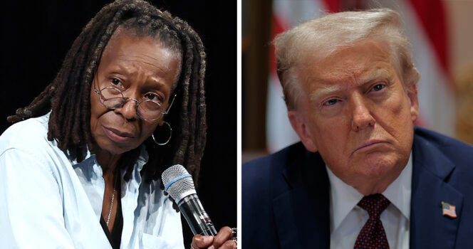 Whoopi Goldberg rips up note passed to her live on ‘The View’ after Trump comments..