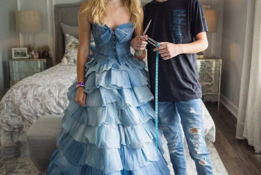 My Stepmom Refused to Give Me Money for a Prom Dress – My Brother Sewed One from Our Late Mom’s Jeans Collection, and What Happened Next Made Her Jaw Drop